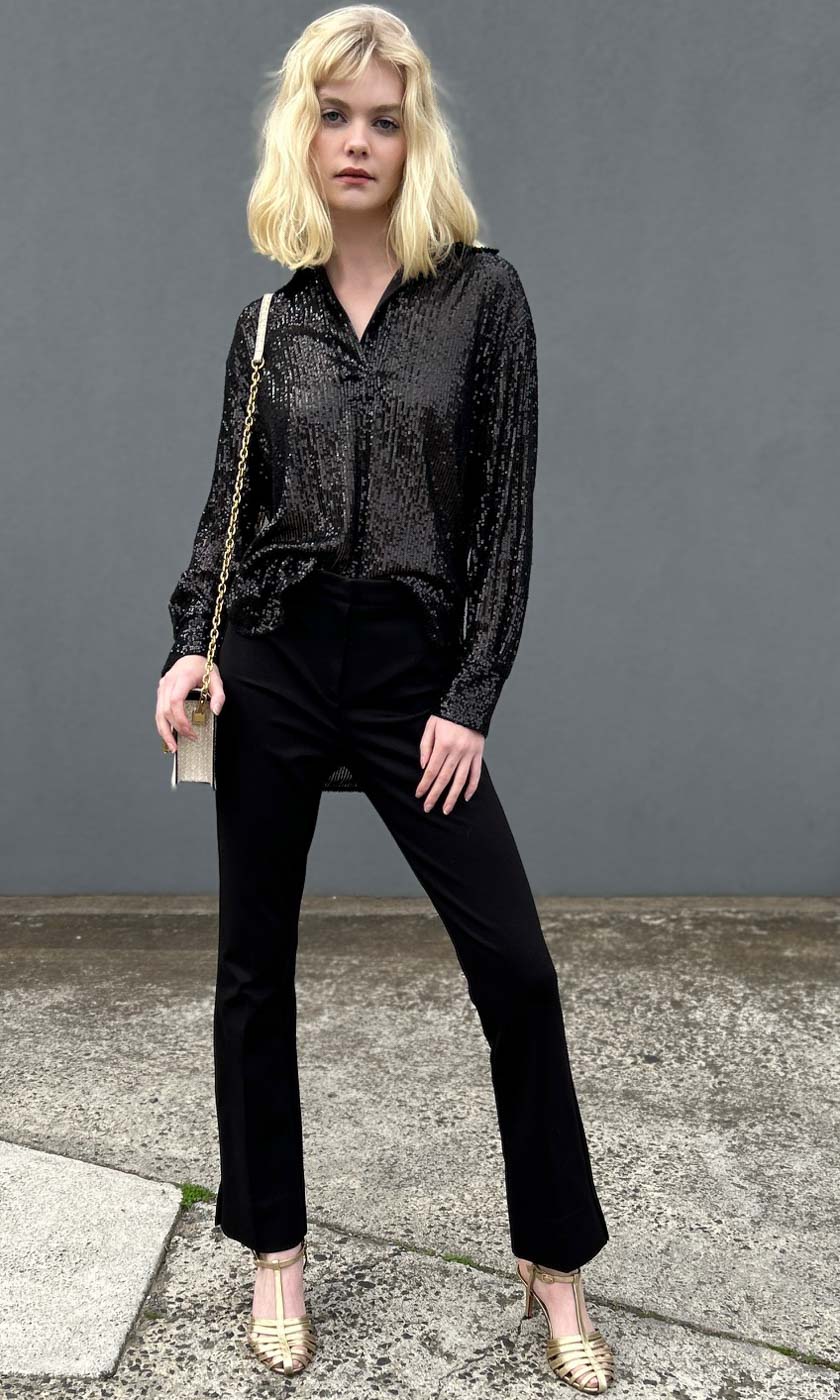 Second Female Sequin Shirt - Black