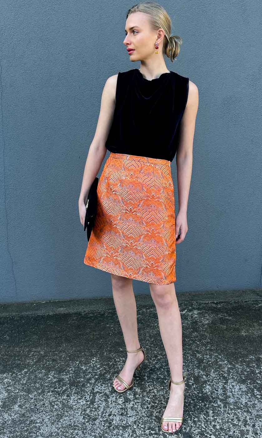HOSS Silk Azlan Skirt - Mandarin