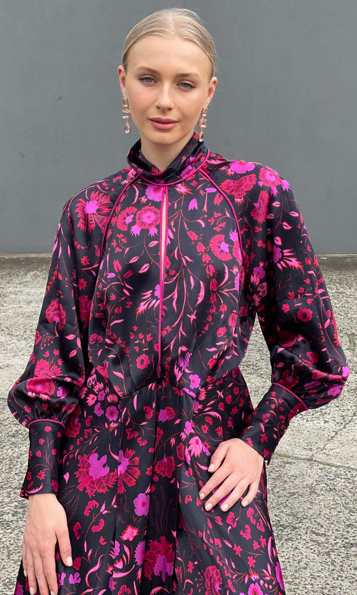 Sabina Musayev Elodia Dress - Black Floral