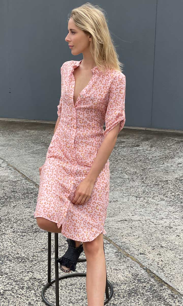 HOSS Pink Ocelot Dress
