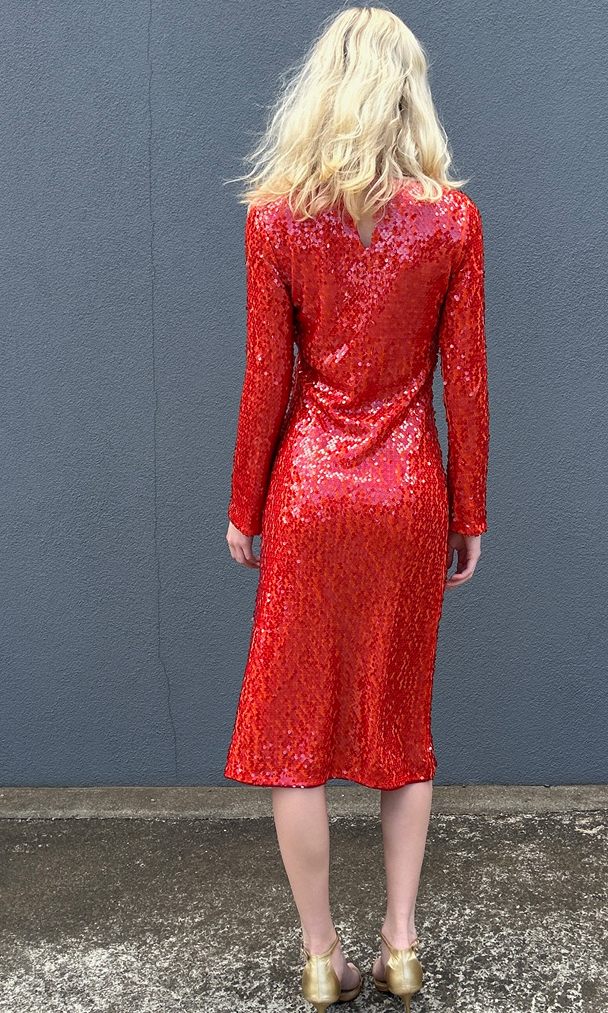 Beatrice B Red Sheath Disc Dress