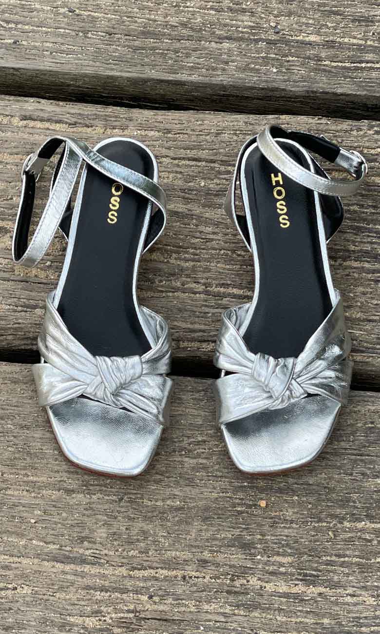 Hoss Belle Silver leather sandals