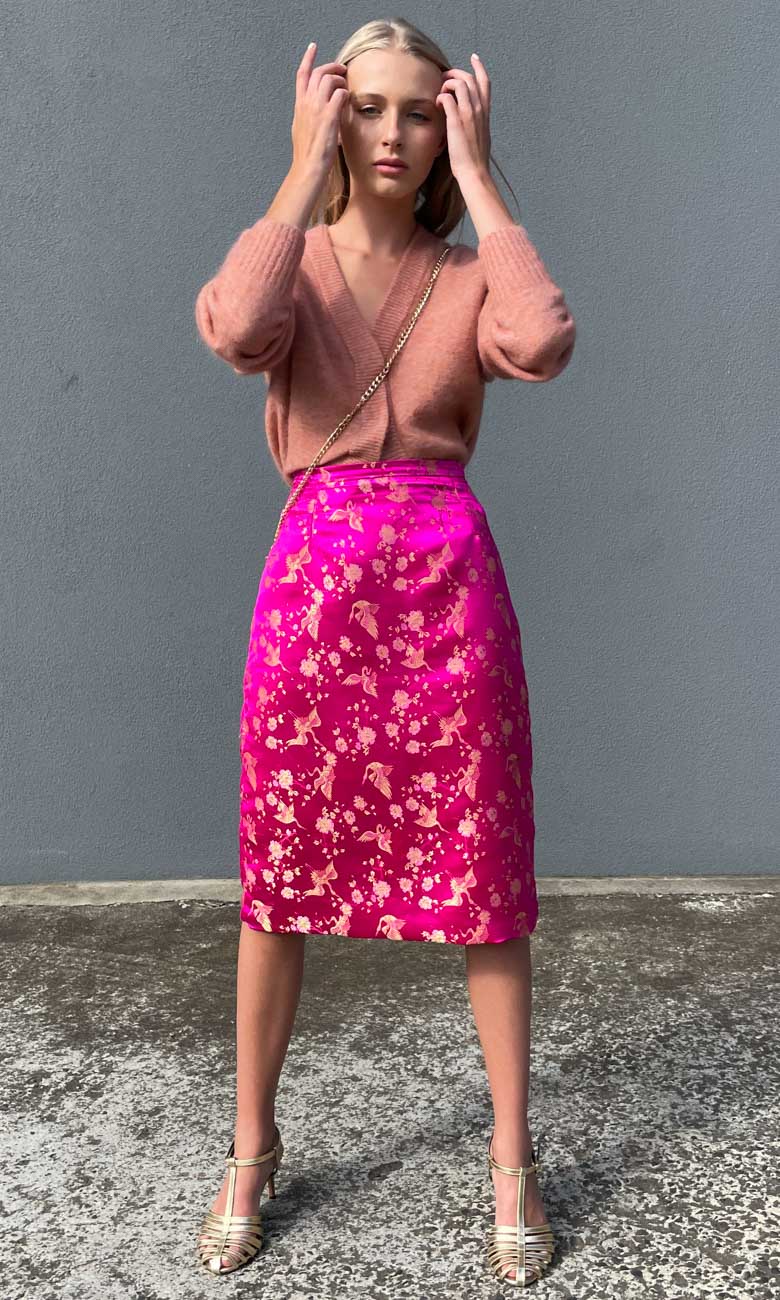 HOSS Madame Butterfly Skirt- Pink Goldy