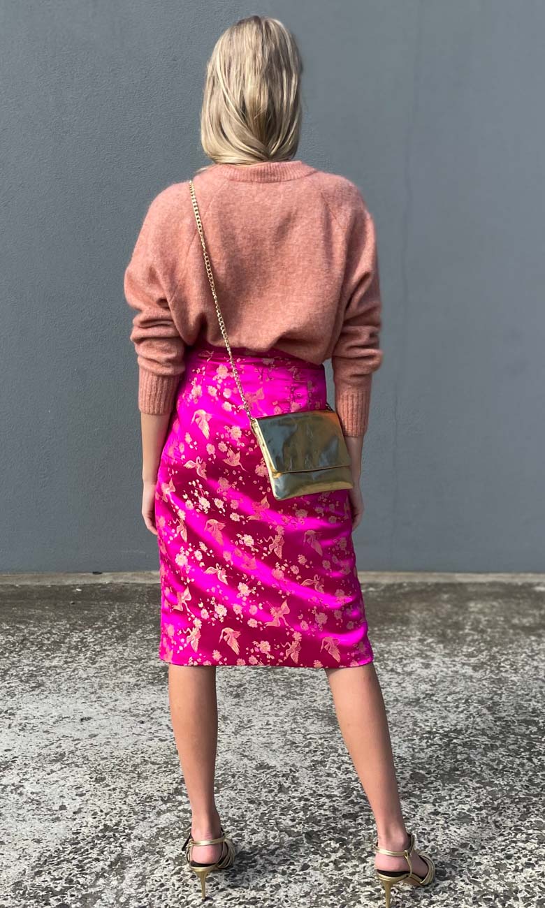 HOSS Madame Butterfly Skirt- Pink Goldy