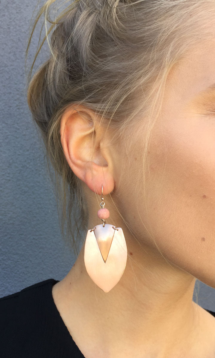 Klaylife Nandi Bead Earrings - Rose Gold - HOSS