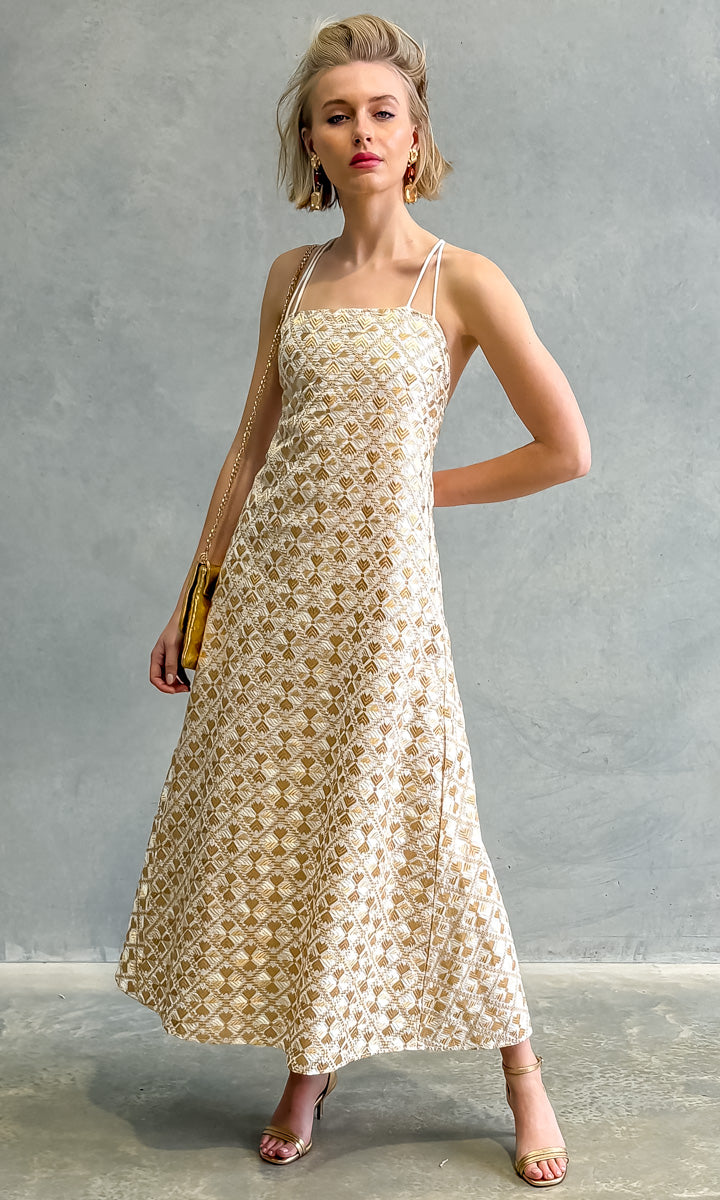Archaic Kori Gold Brocade Sleeveless Maxi