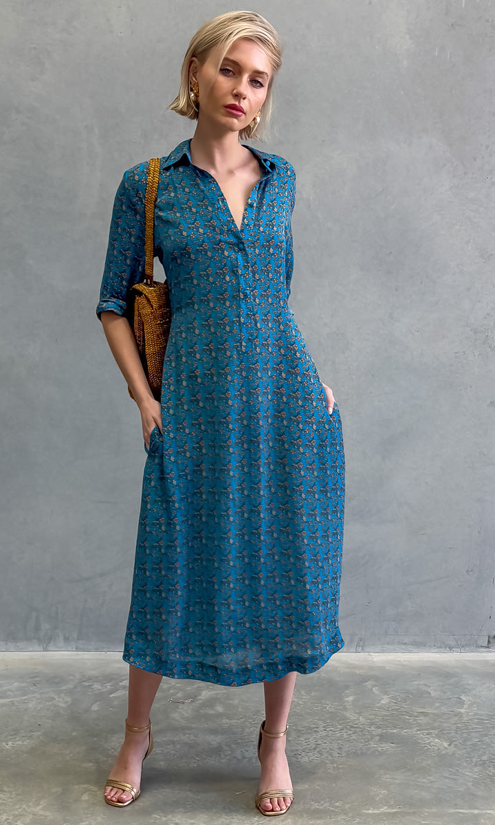 hoss Kelvin Dress - Cornflower Blue - Midi
