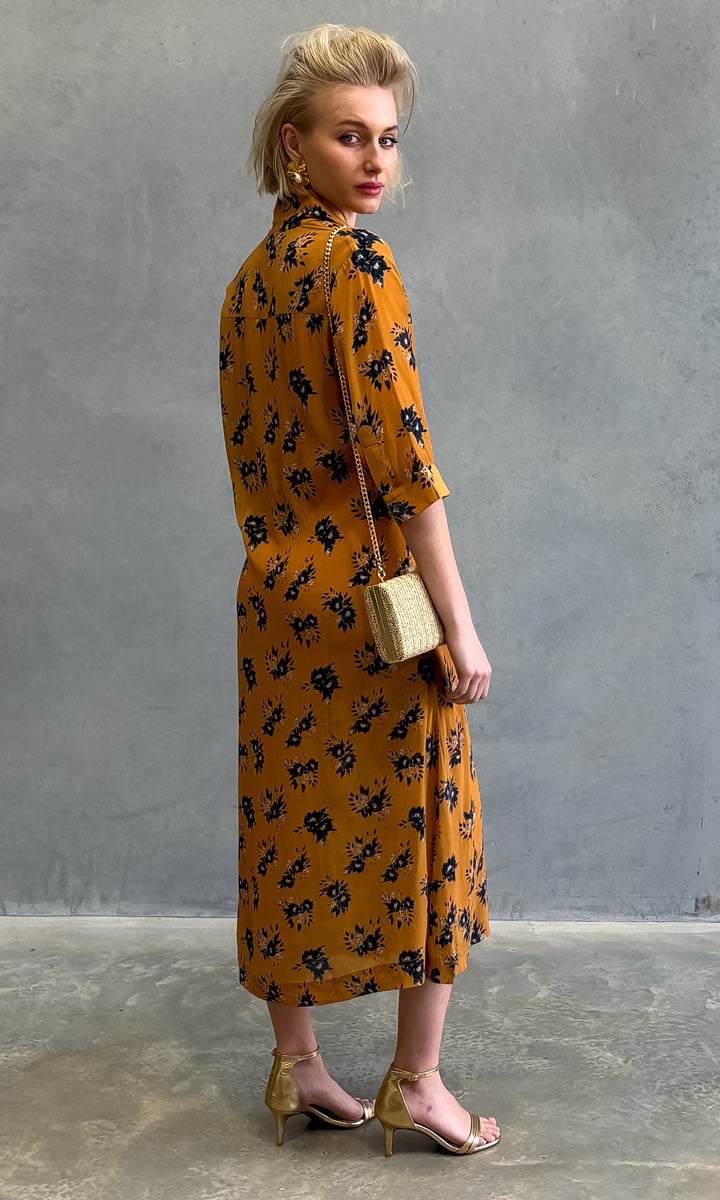hoss Kelvin Dress - Floral Rust - Midi