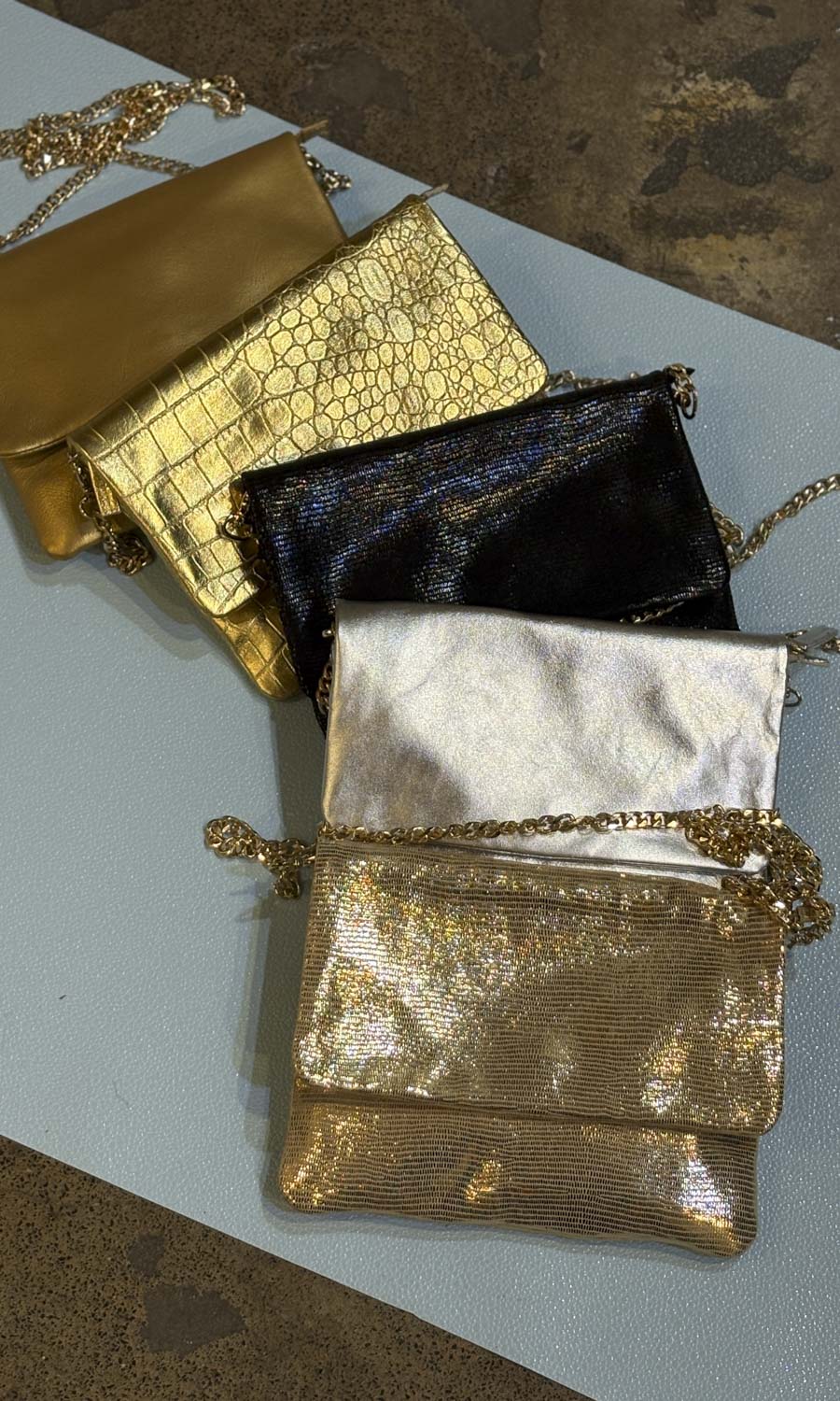 Hoss Emily Leather handbag  - Gold Glomesh