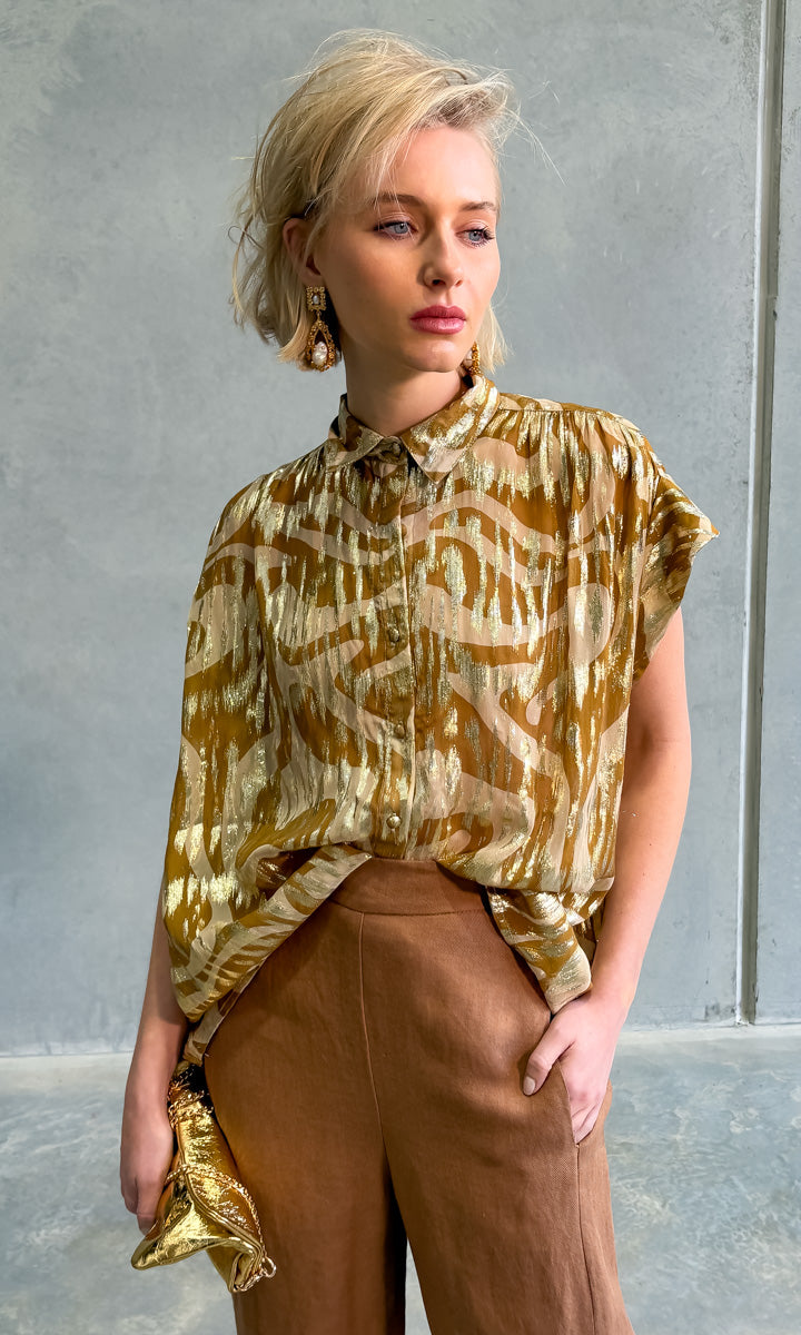 Hoss Mistique Shirt - Gold Swirl