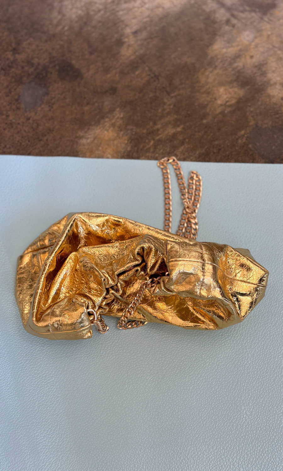 hoss Estelle Cracked Gold Leather - Handbag