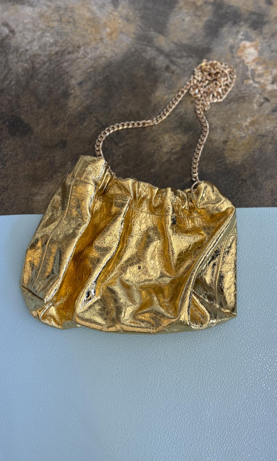 hoss Estelle Cracked Gold Leather - Handbag