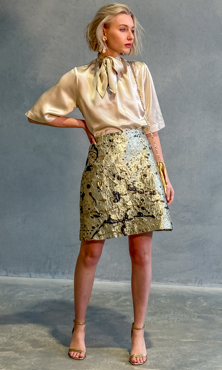 hoss Lucen Silk Top - Soft Gold