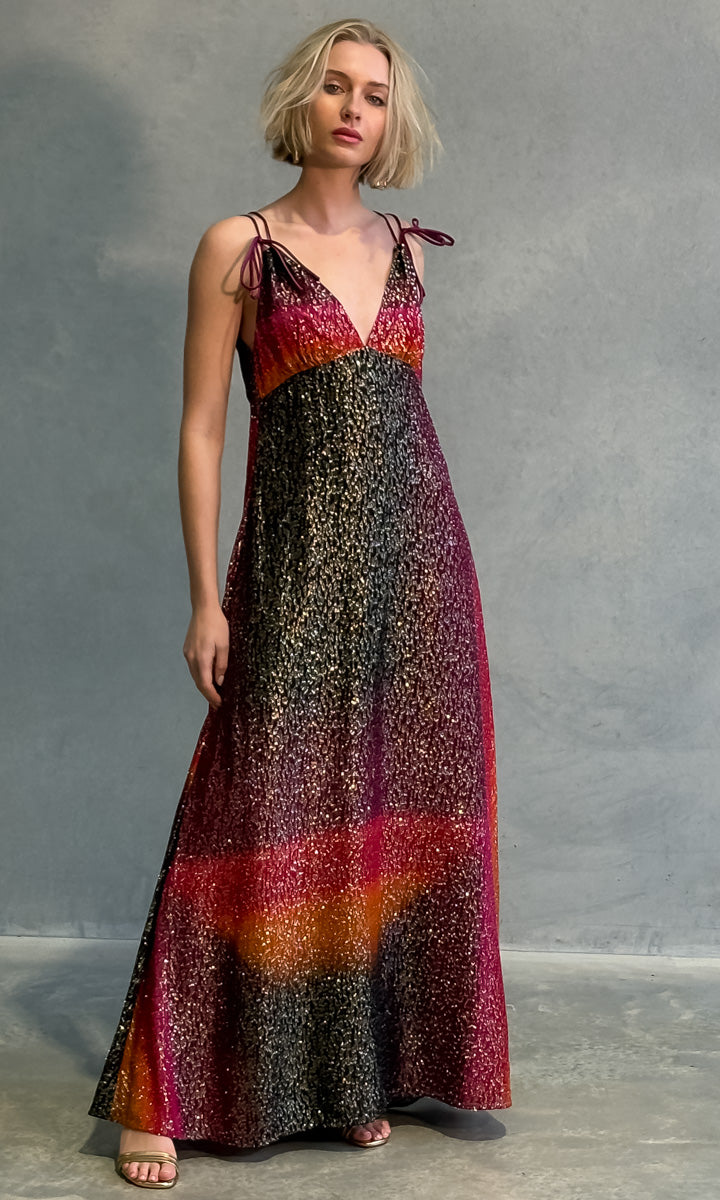 Momoni Dulce Maxi Dress - Coral