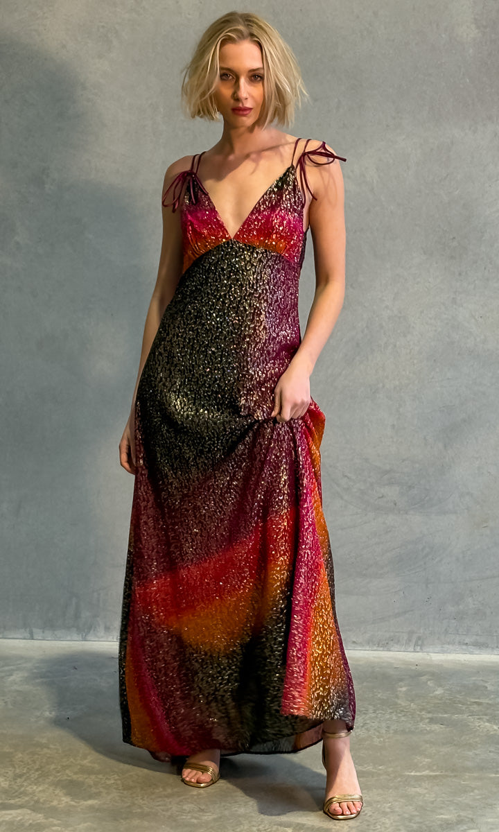 Momoni Dulce Maxi Dress - Coral