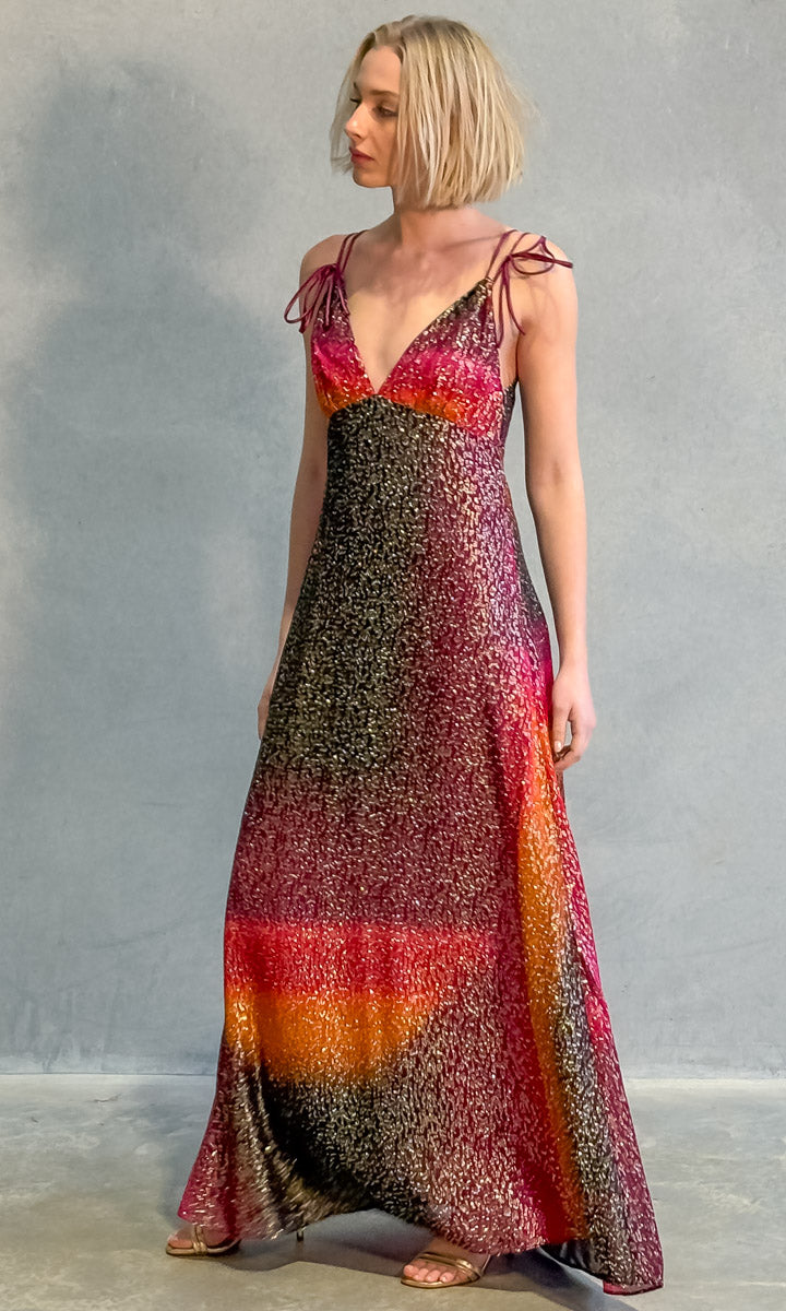 Momoni Dulce Maxi Dress - Coral
