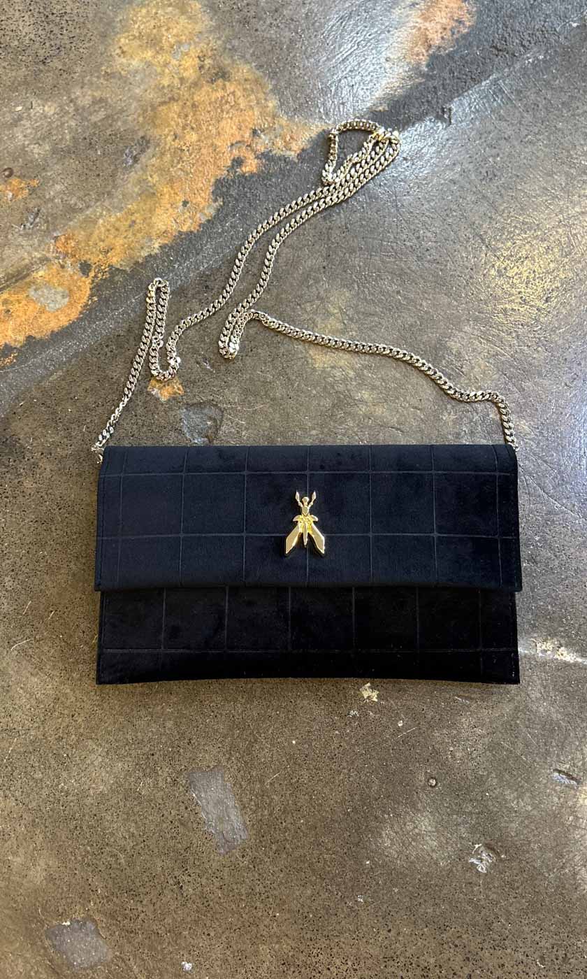 Patrizia Pepe Black Velvet Handbag