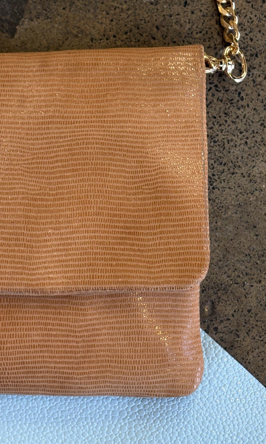 Hoss Emily HONEY Glomesh embossed Leather