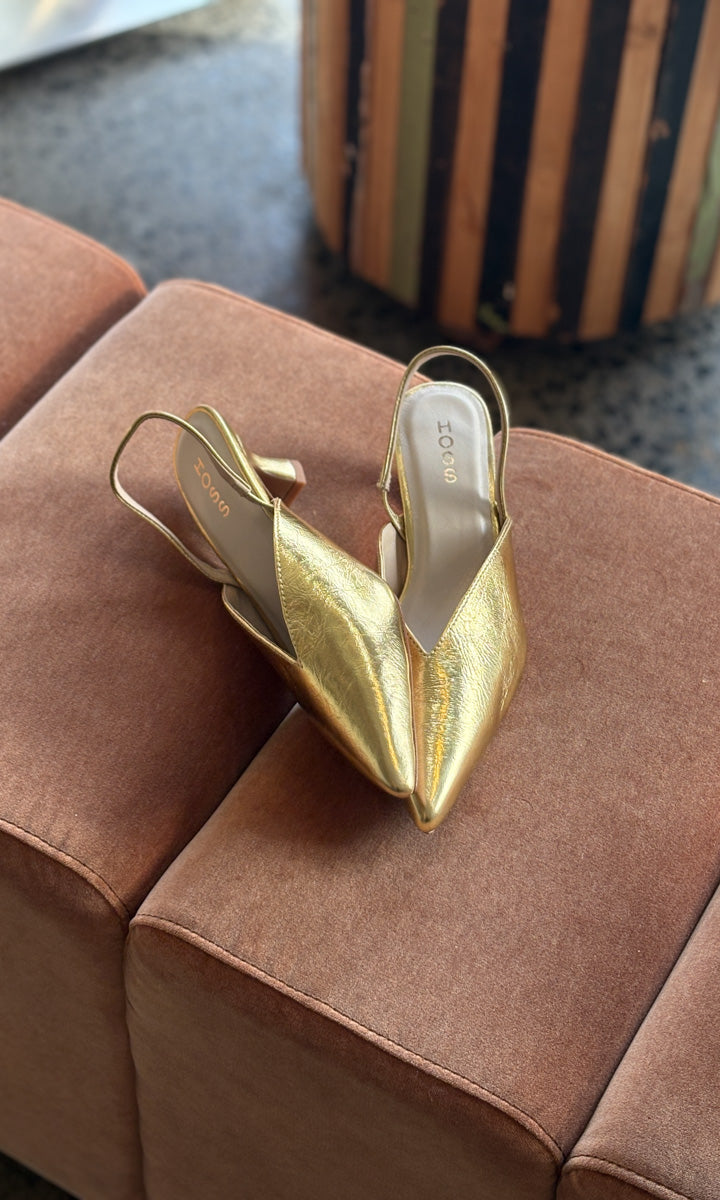 Hoss Jezebel Super Point Slingback - Cracked Gold