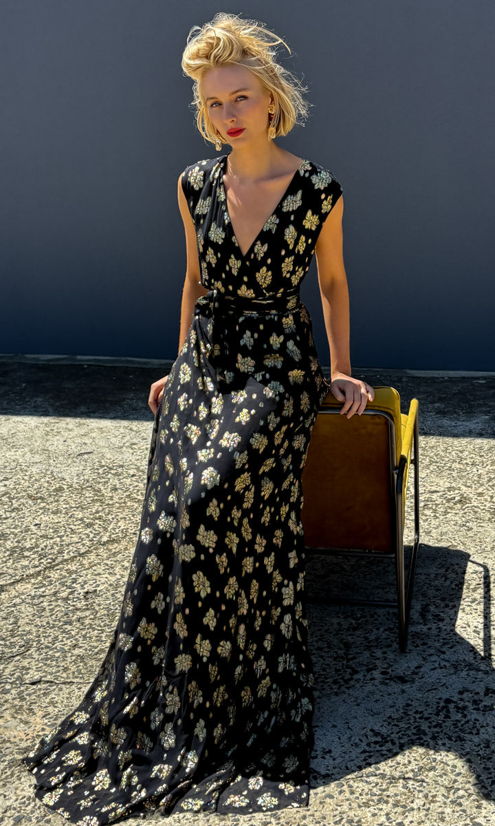 HOSS Farrow Maxi - Black / Gold Leaf