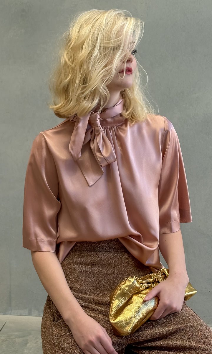 hoss Lucen Silk Top - Salmon Pink