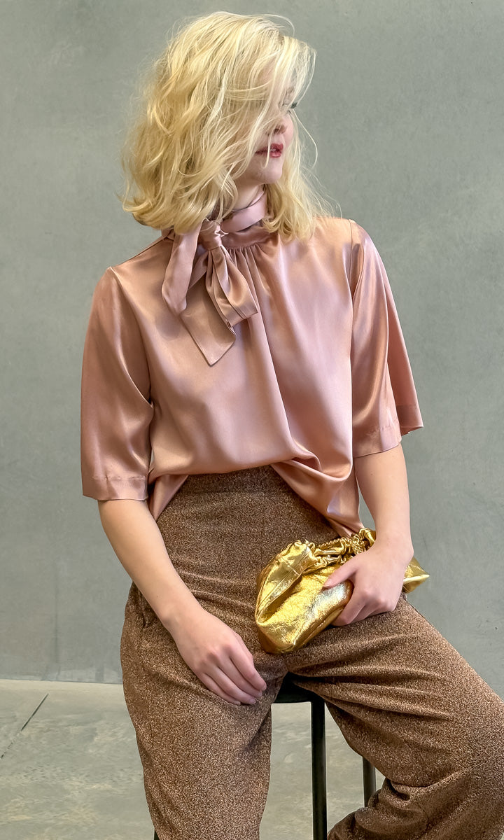 hoss Lucen Silk Top - Salmon Pink