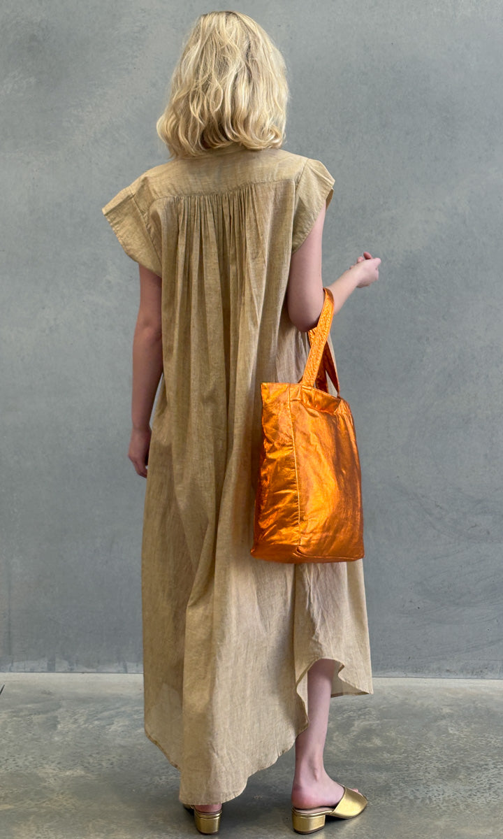 HOSS Leather Parker Tote - Tangerine Metallic