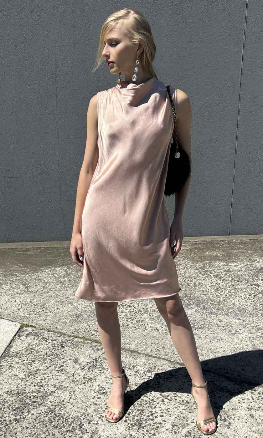 HOSS Rochelle Cowl Neck Dress - Blush