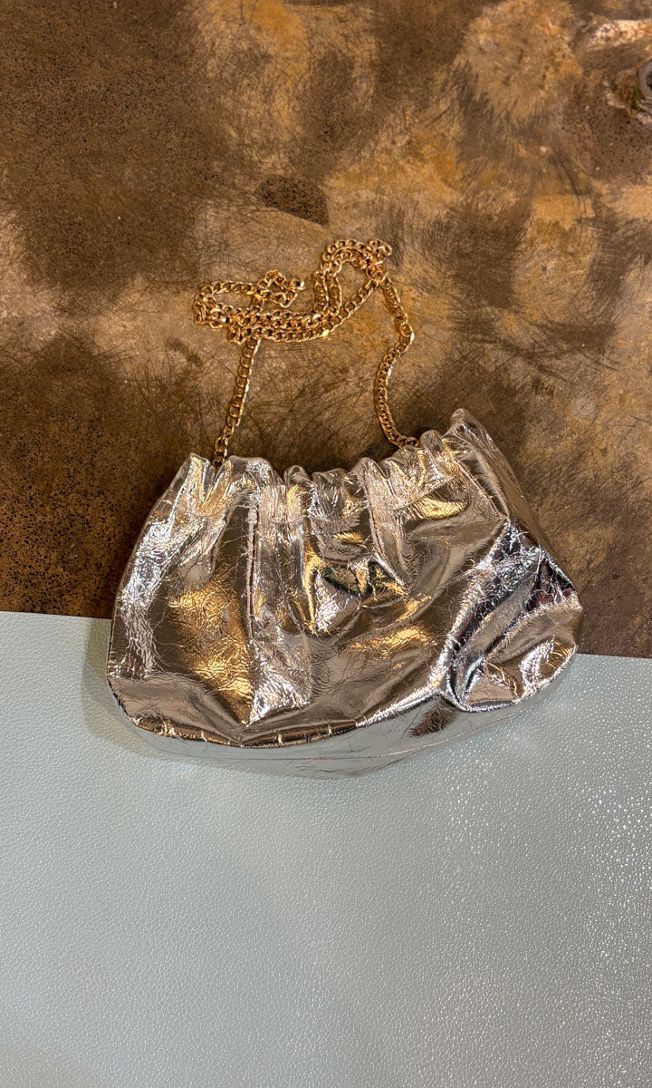 hoss Estelle Cracked Silver Leather - Handbag