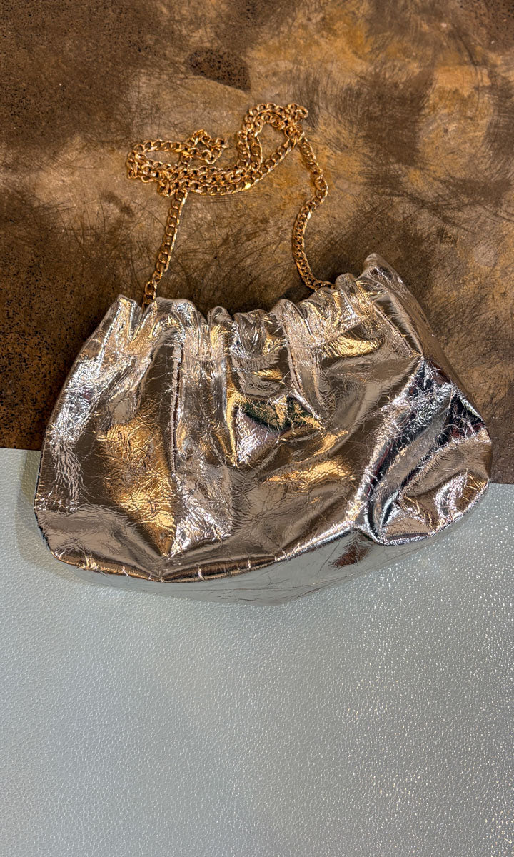 hoss Estelle Cracked Silver Leather - Handbag