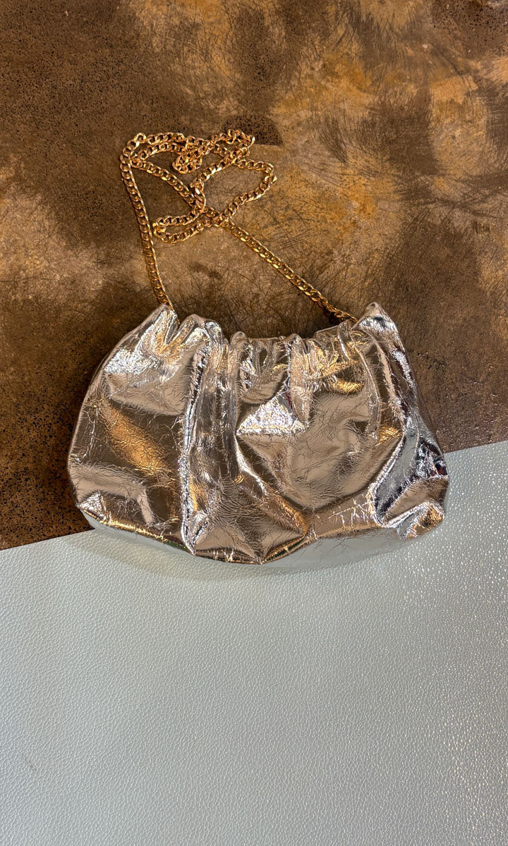 hoss Estelle Cracked Silver Leather - Handbag