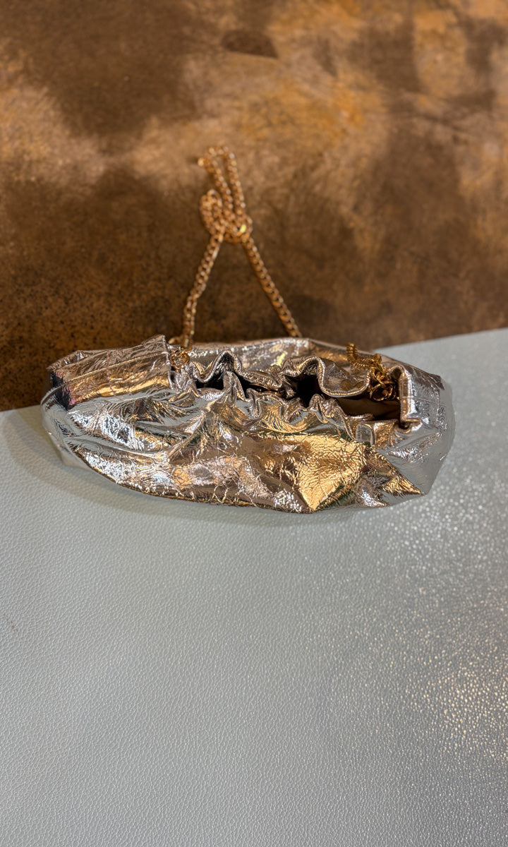 hoss Estelle Cracked Silver Leather - Handbag