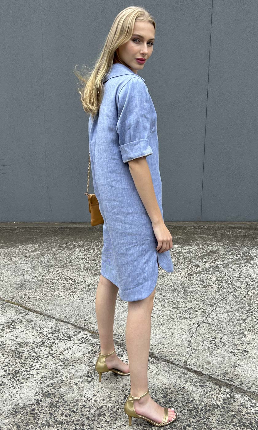 HOSS Ginger Dress - Blue Denim - hoss HOSS Ginger Dress - Blue Denim - hoss