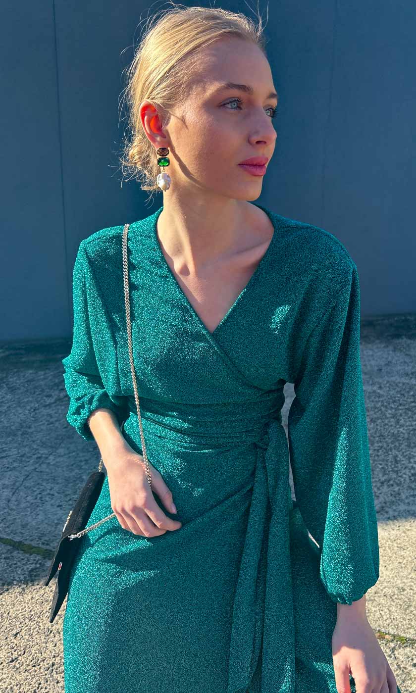 HOSS Glam Wrap Dress - Jade 10 HOSS Glam Wrap Dress - Jade 10