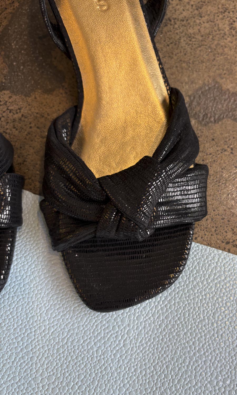 Hoss Belle Black Glomesh Sandals