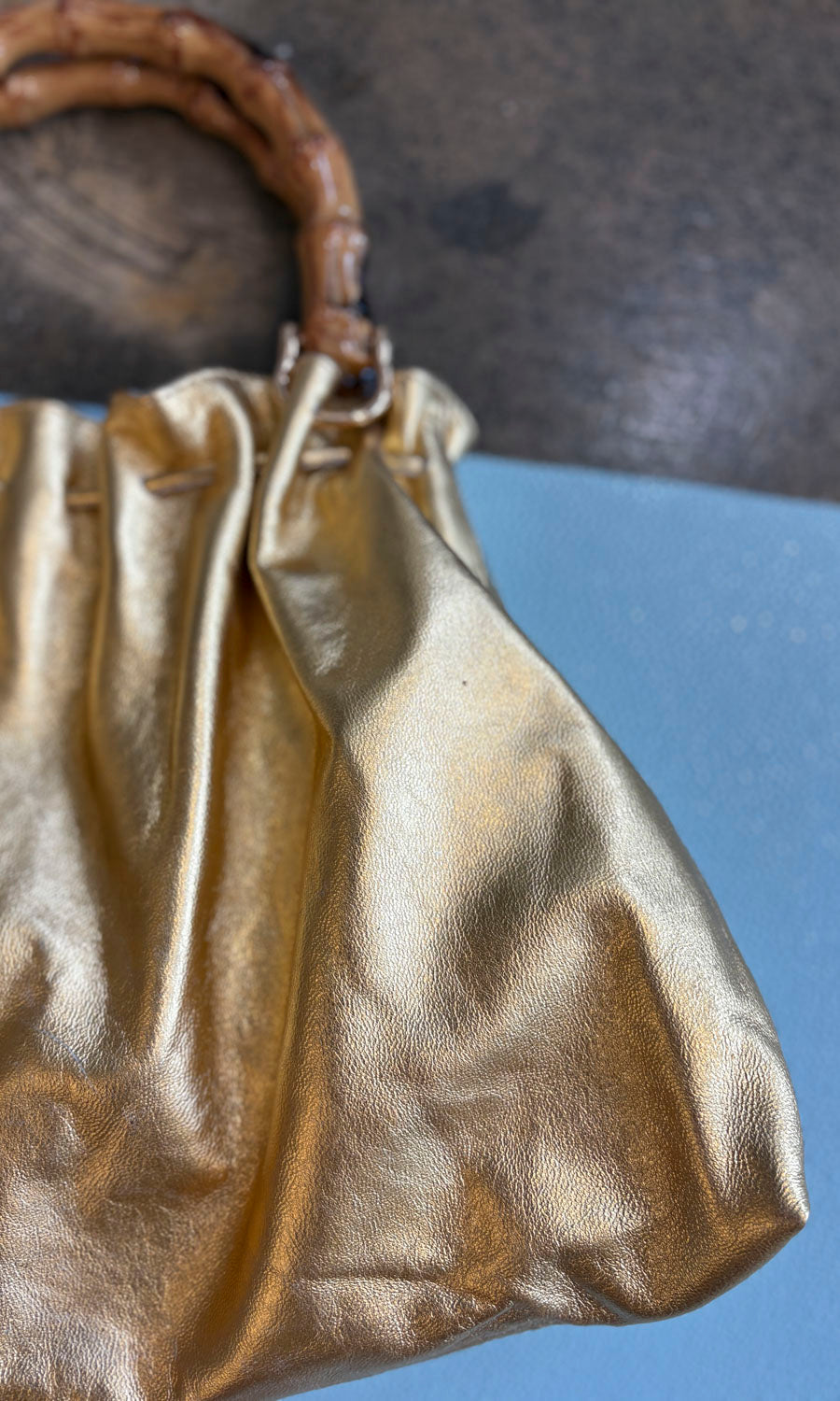 hoss Nigella Gold Leather Handbag