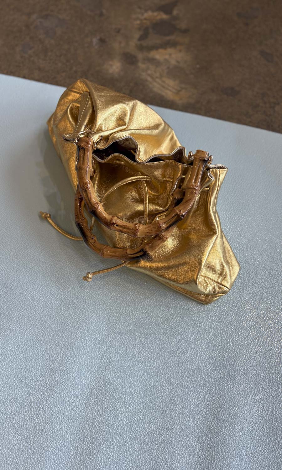 hoss Nigella Gold Leather Handbag