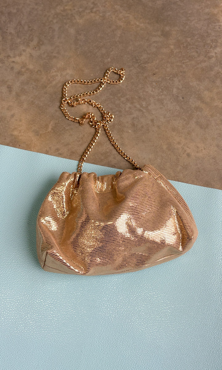 hoss Estelle Pale Gold Glomesh Leather - Handbag