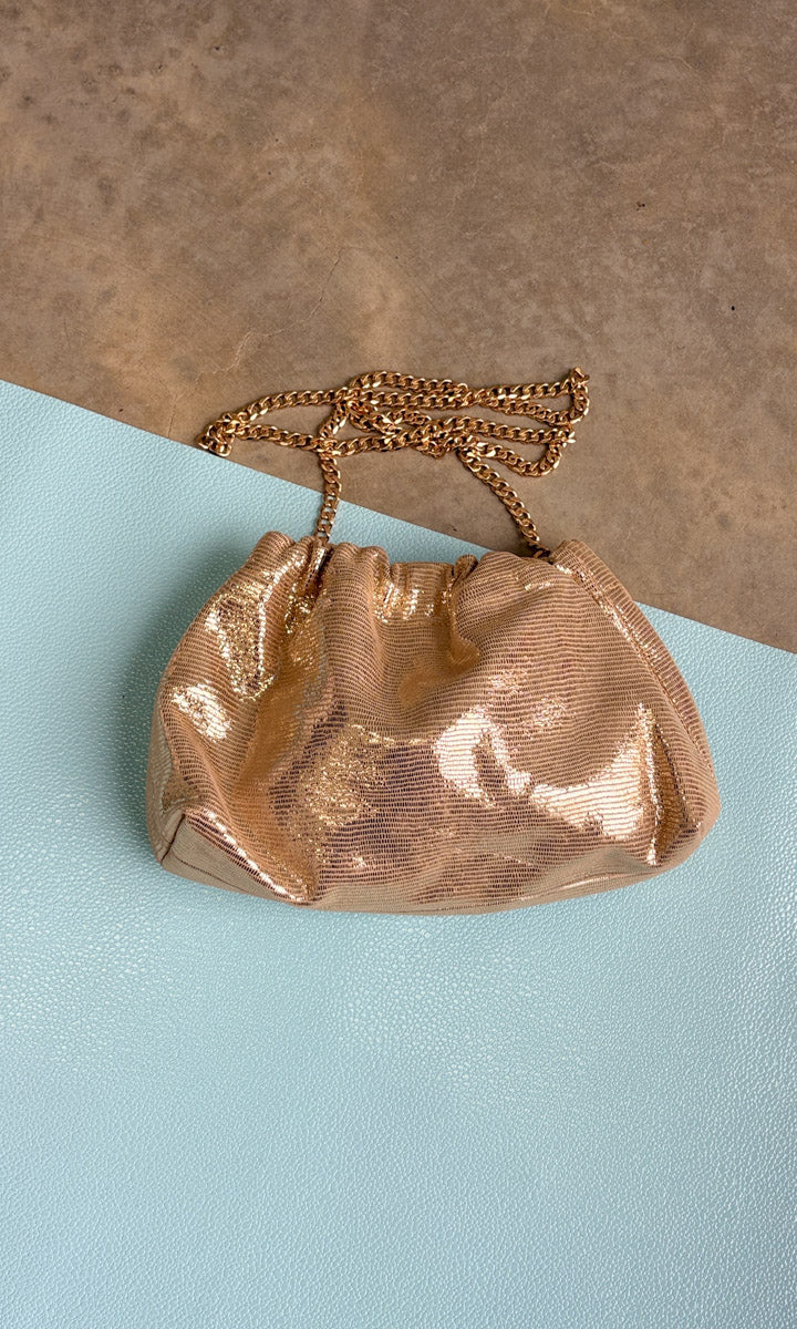 hoss Estelle Pale Gold Glomesh Leather - Handbag
