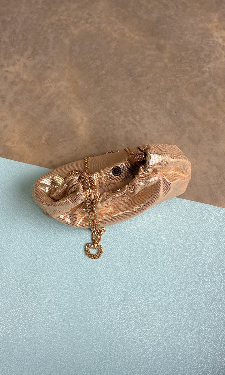 hoss Estelle Pale Gold Glomesh Leather - Handbag