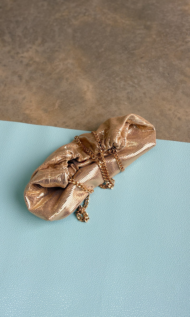 hoss Estelle Pale Gold Glomesh Leather - Handbag