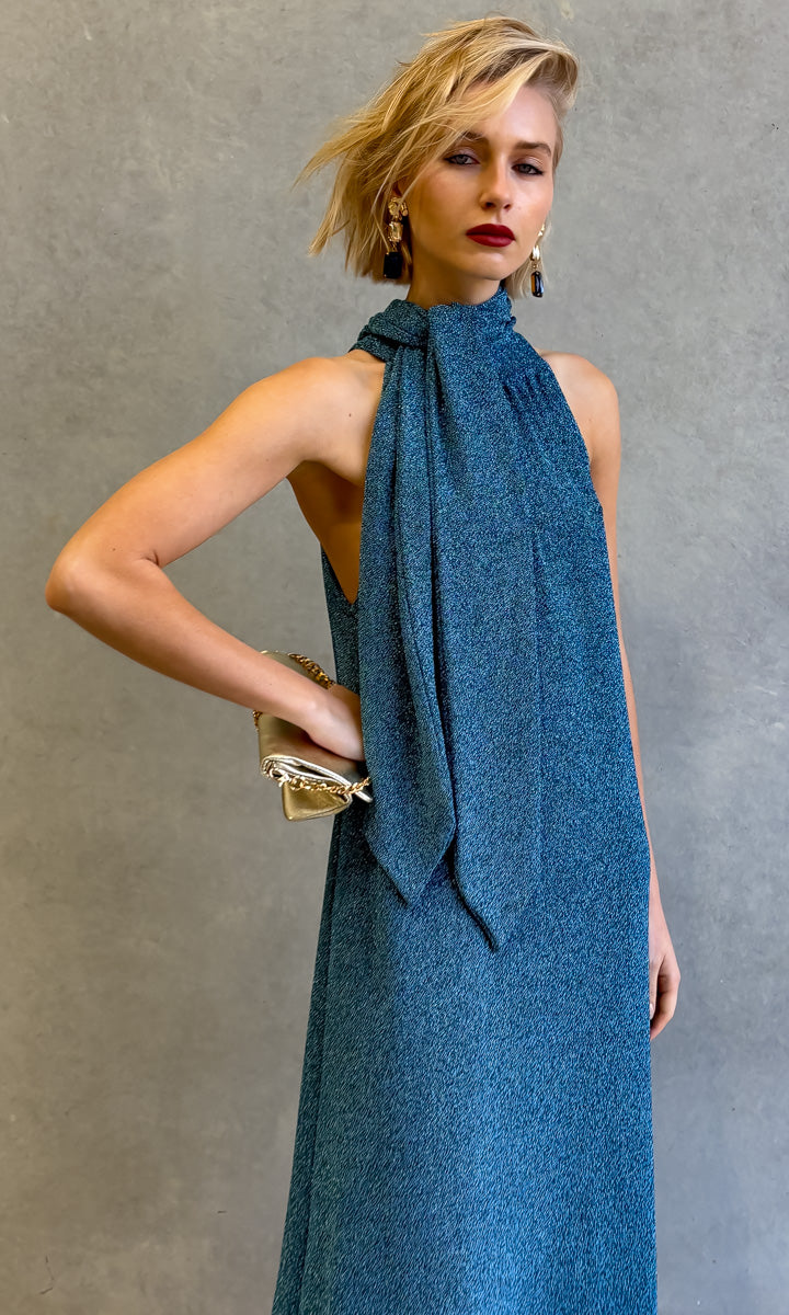 hoss Montreal Maxi Halter Dress - Capri Blue
