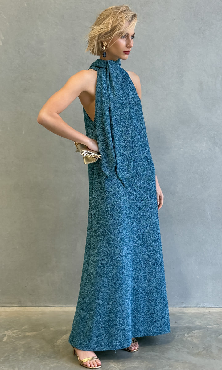 hoss Montreal Maxi Halter Dress - Capri Blue
