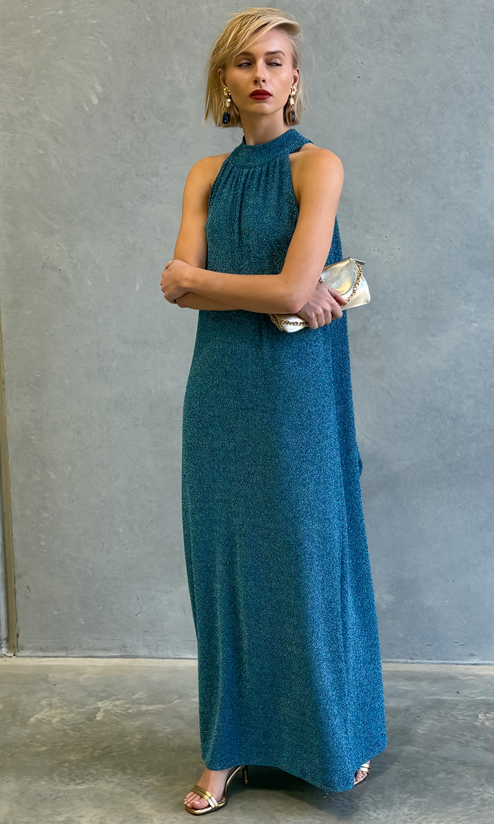 hoss Montreal Maxi Halter Dress - Capri Blue