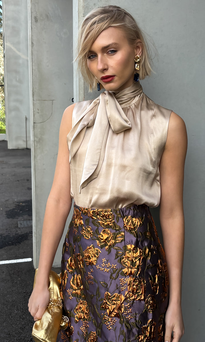 hoss Mardi Silk Top - Champagne