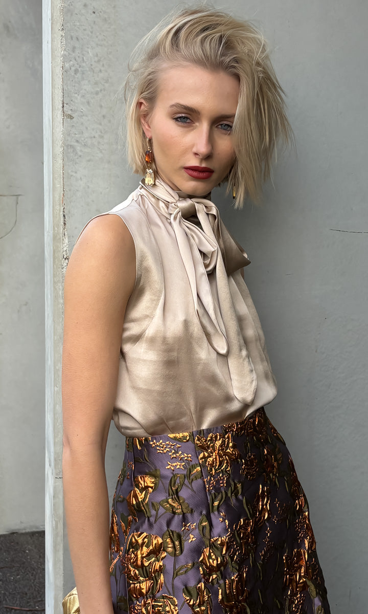 hoss Mardi Silk Top - Champagne
