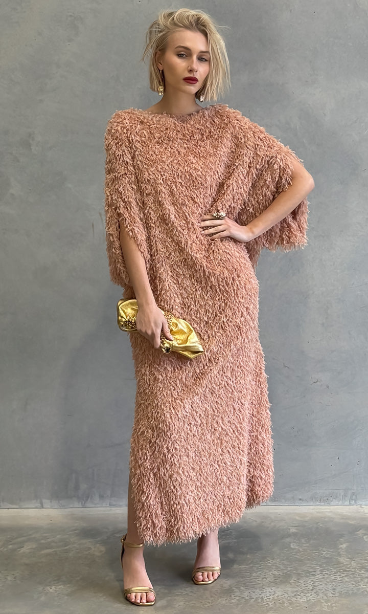 hoss Romulus Dress - Dusty Apricot Feather