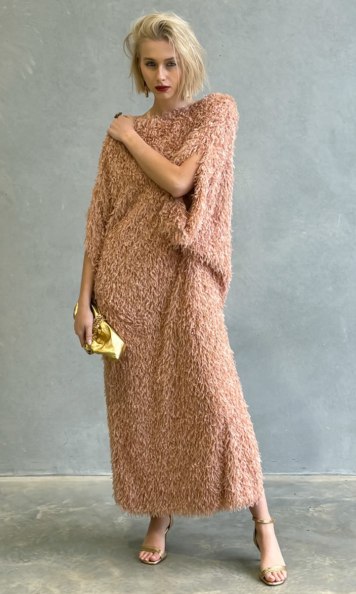 hoss Romulus Dress - Dusty Apricot Feather
