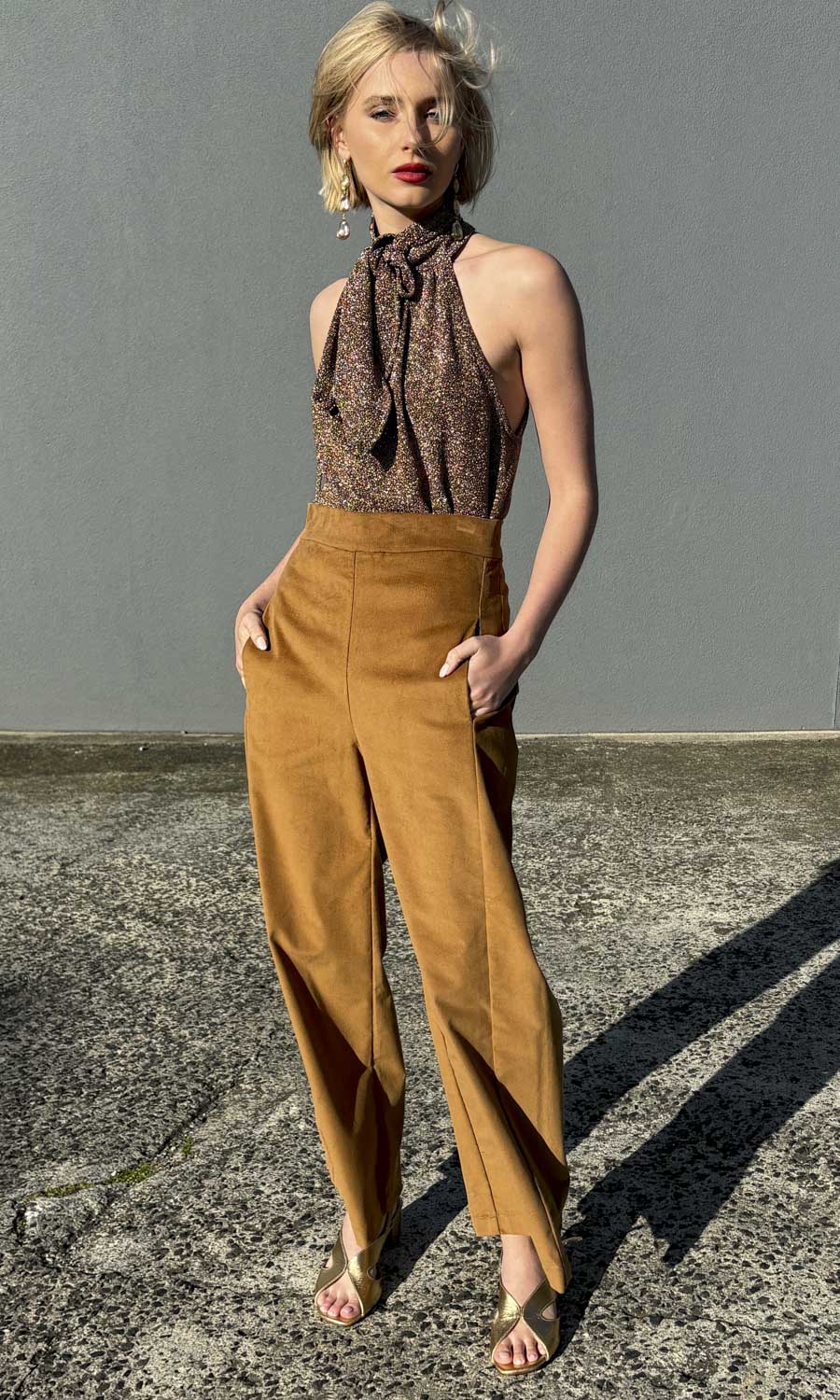 hoss Tribeca Micro Cord Trouser -  Dark Gold