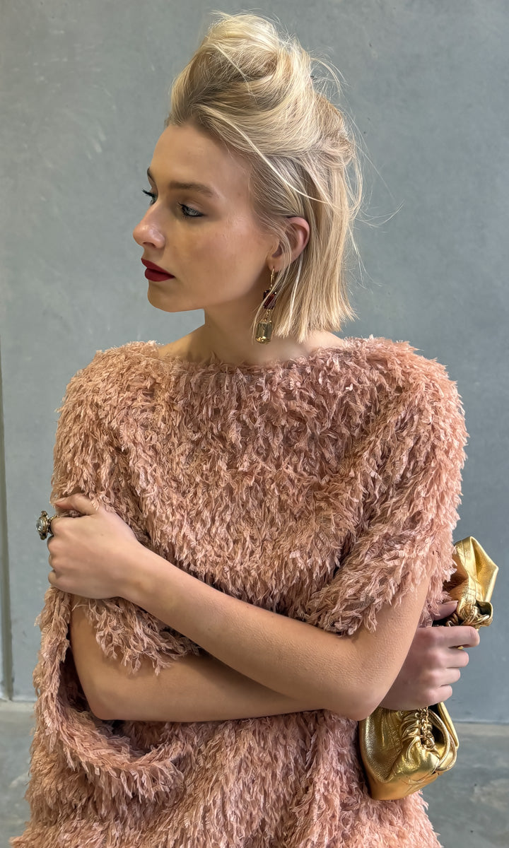 hoss Romulus Dress - Dusty Apricot Feather